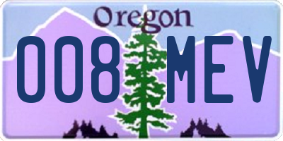 OR license plate 008MEV