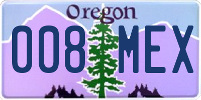 OR license plate 008MEX