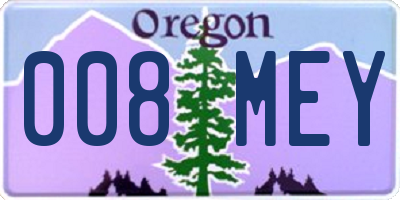 OR license plate 008MEY