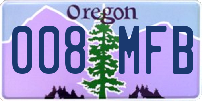 OR license plate 008MFB