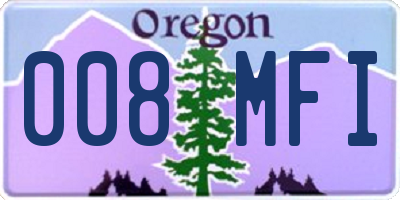 OR license plate 008MFI