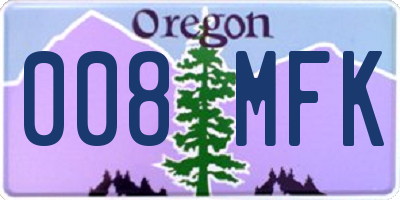 OR license plate 008MFK