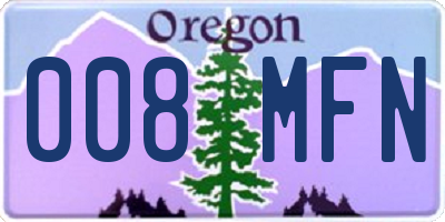 OR license plate 008MFN