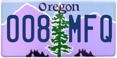 OR license plate 008MFQ