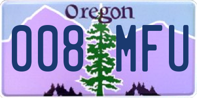 OR license plate 008MFU