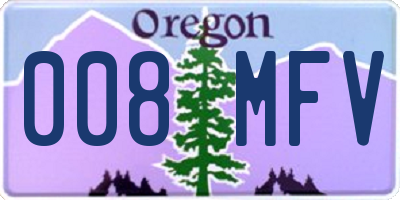 OR license plate 008MFV