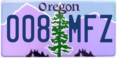 OR license plate 008MFZ