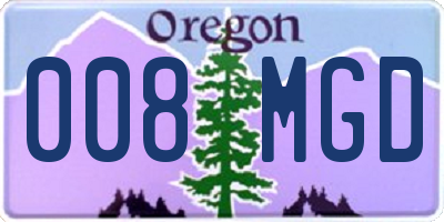 OR license plate 008MGD