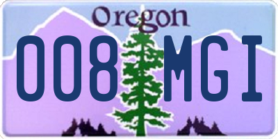 OR license plate 008MGI