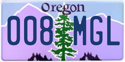 OR license plate 008MGL