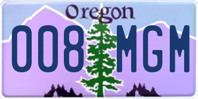 OR license plate 008MGM