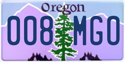 OR license plate 008MGO