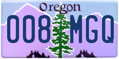 OR license plate 008MGQ