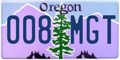 OR license plate 008MGT