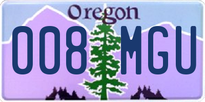 OR license plate 008MGU