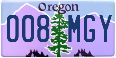 OR license plate 008MGY