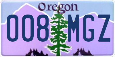 OR license plate 008MGZ
