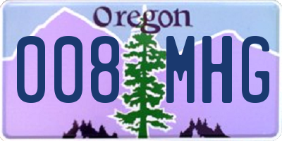 OR license plate 008MHG