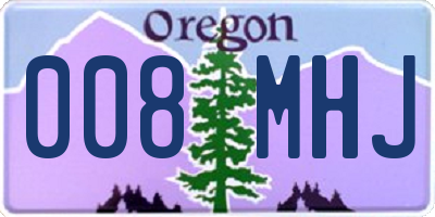OR license plate 008MHJ