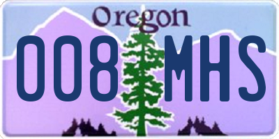 OR license plate 008MHS