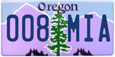 OR license plate 008MIA