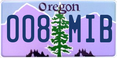 OR license plate 008MIB