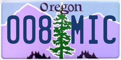 OR license plate 008MIC
