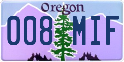 OR license plate 008MIF
