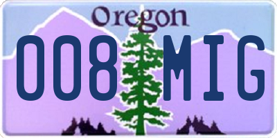 OR license plate 008MIG