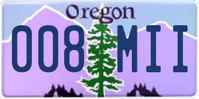 OR license plate 008MII