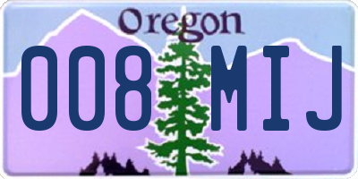 OR license plate 008MIJ