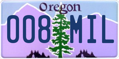OR license plate 008MIL