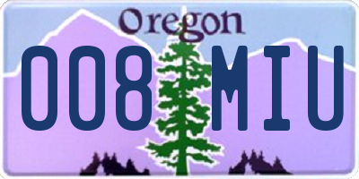 OR license plate 008MIU