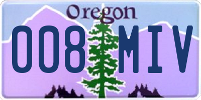 OR license plate 008MIV