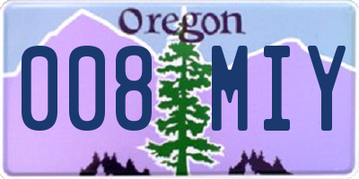 OR license plate 008MIY