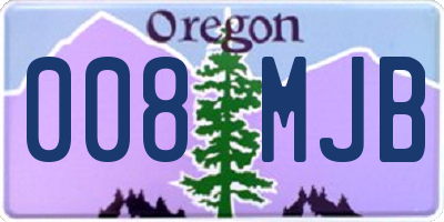 OR license plate 008MJB