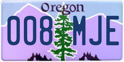 OR license plate 008MJE