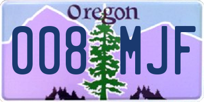 OR license plate 008MJF