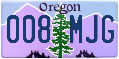 OR license plate 008MJG