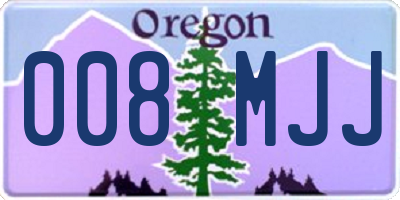 OR license plate 008MJJ