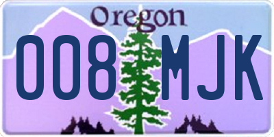 OR license plate 008MJK