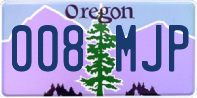OR license plate 008MJP