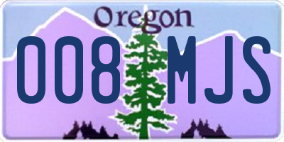OR license plate 008MJS