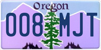 OR license plate 008MJT