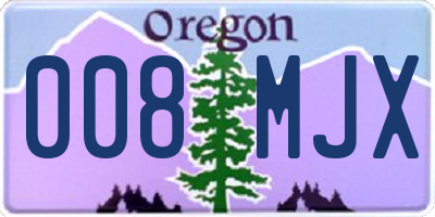 OR license plate 008MJX