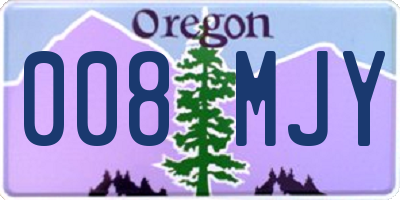 OR license plate 008MJY