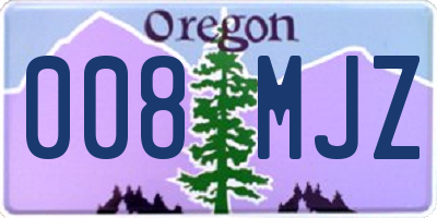 OR license plate 008MJZ