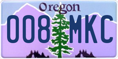 OR license plate 008MKC