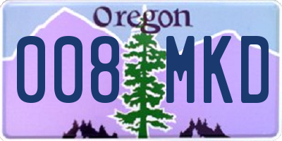 OR license plate 008MKD