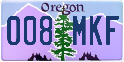 OR license plate 008MKF